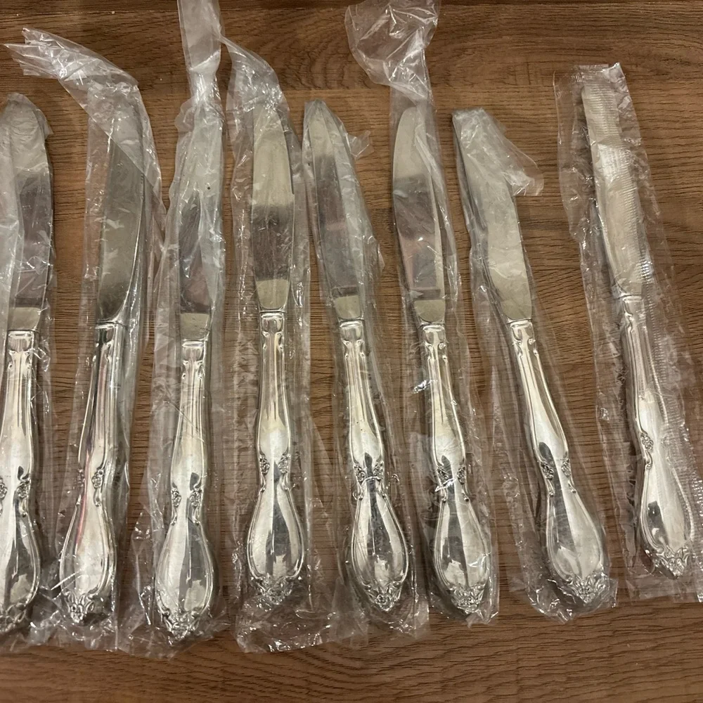 NEW 8 Oneida Community CHATELAINE Betty Crocker Dinner Knives Stainless Flatware
